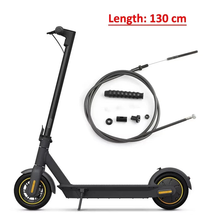 Ninebot MAX G30 brake wire kit displayed next to electric scooter (130cm length)