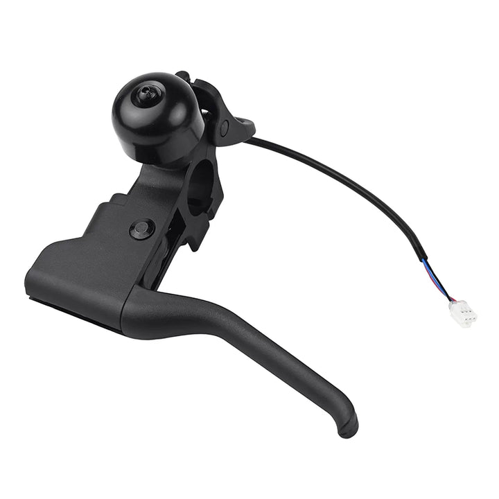 Rear angle of brake lever showing bell position and ergonomic handle design