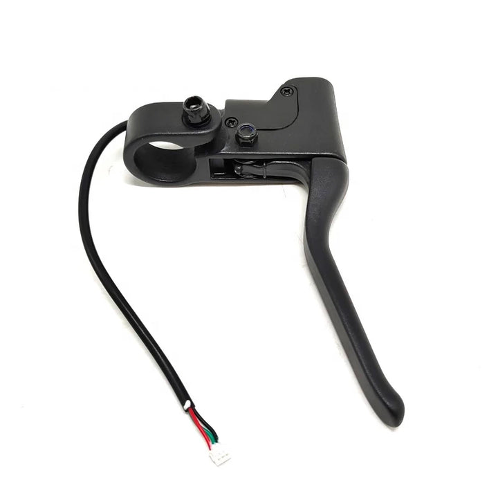 Top angle showing brake lever clamp and 3-wire connector