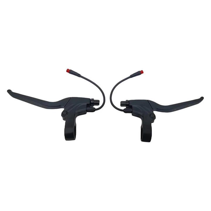 Pair of black brake levers with 2-pin male Julet plugs for electric scooters including Kukirin G2 Pro / G2 Max