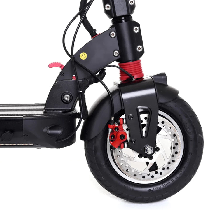 Front Brake Calliper for Zero 9 and Zero 10, fitted to a Zero 9 electric scooter