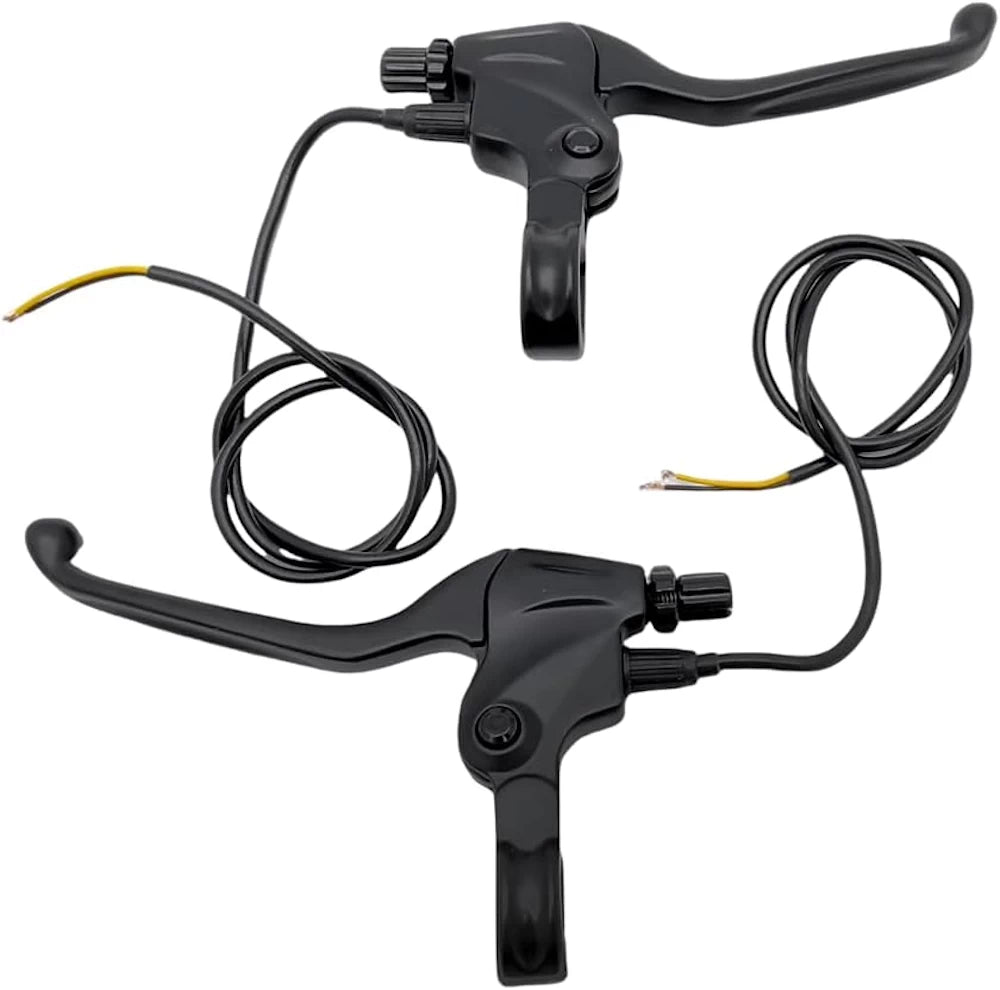 Top view of a pair of mechanical brake levers for Bexly 8, 9, 10, 10X and Zero 8, 9, 10, 10X scooters.