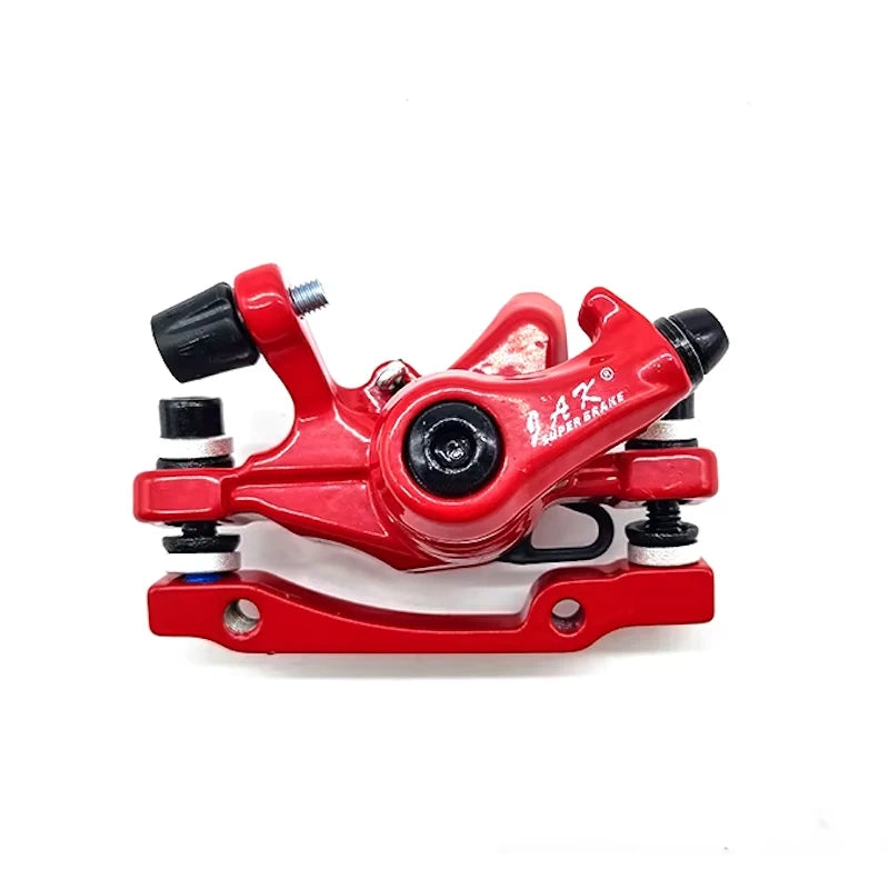 Side profile view of red brake caliper for Kugoo G-Booster (B-Type), showing "JAK Super Brake" branding on swing arm.