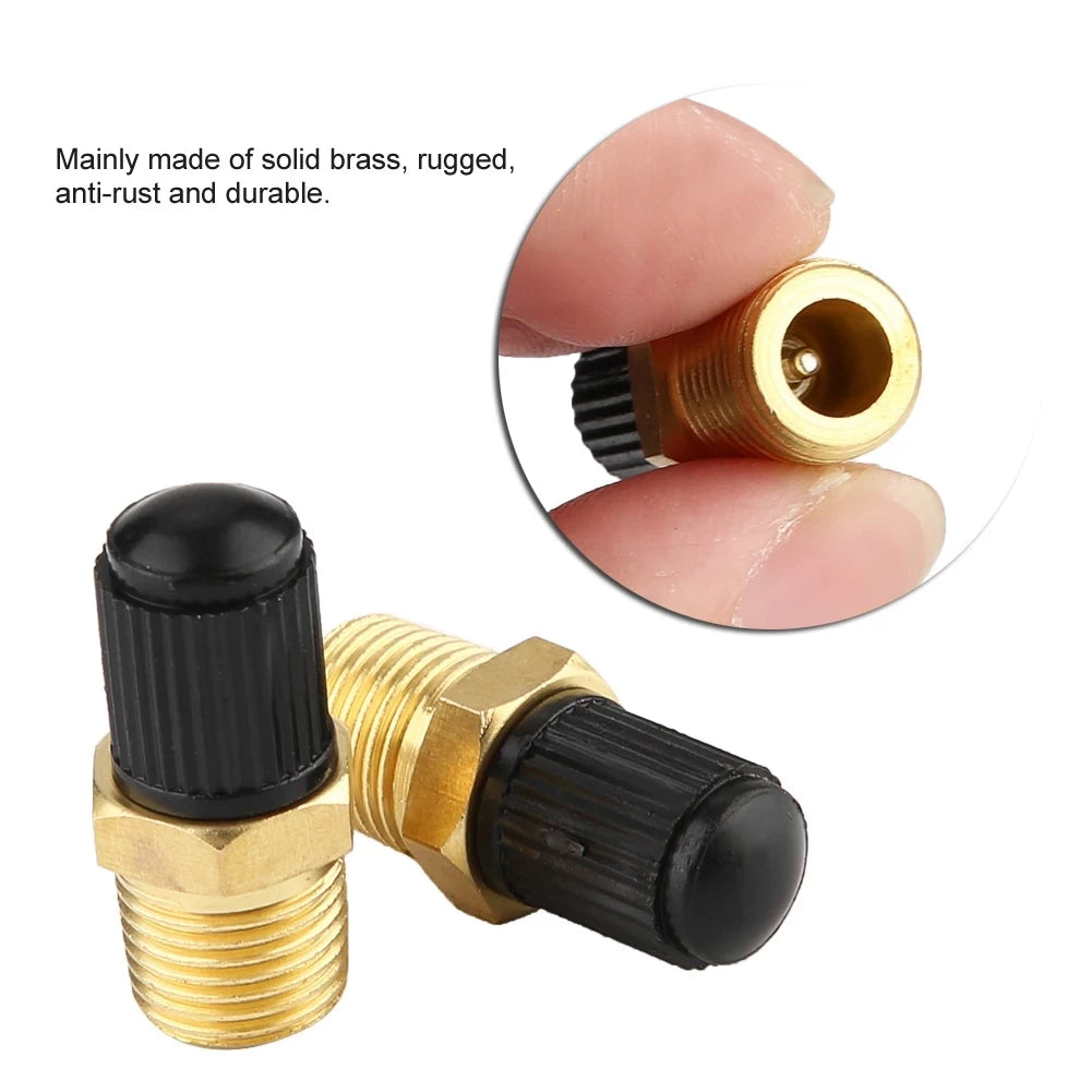 Hand holding 1/8" NPT Brass Screw-In Valve showing rugged brass build