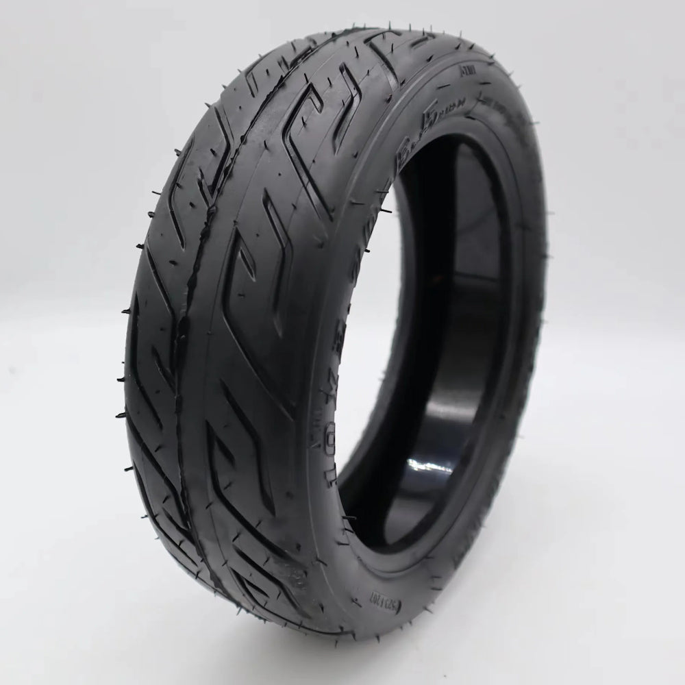 Reverse ero angle of the CHAOYANG 10x2.70-6.5 Self-Healing Tubeless pneumatic tyre, showing road tread pattern and self-healing glue layer.