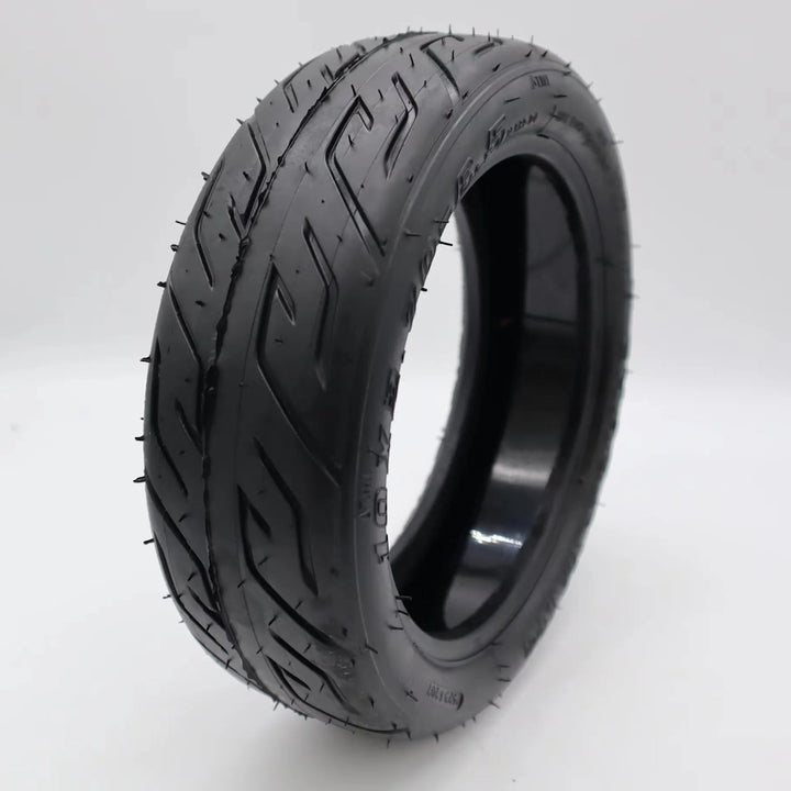Reverse ero angle of the CHAOYANG 10x2.70-6.5 Self-Healing Tubeless pneumatic tyre, showing road tread pattern and self-healing glue layer.