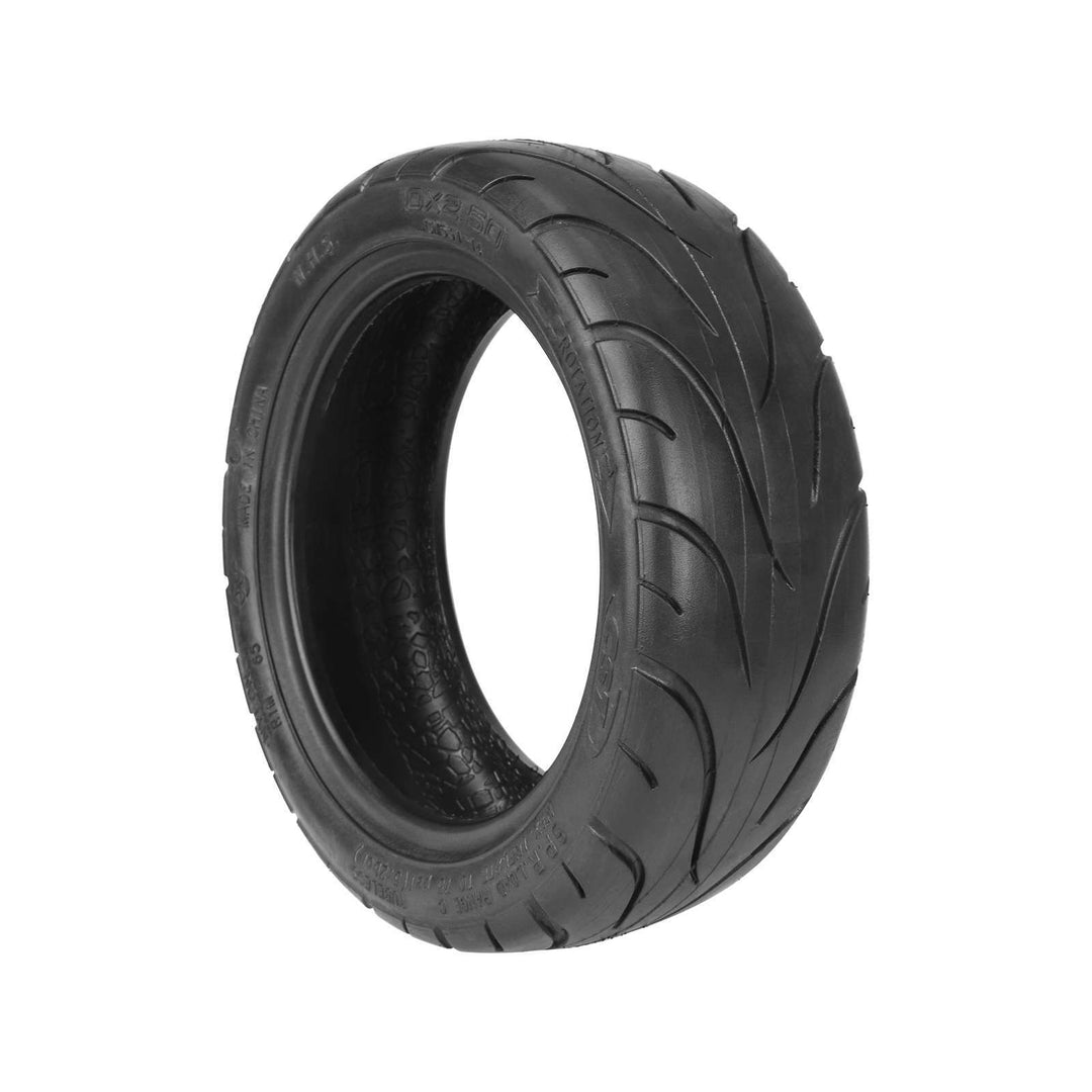 Reverse hero view of angled 10x2.50 CST Tubeless Tyre, showing directional tread pattern.