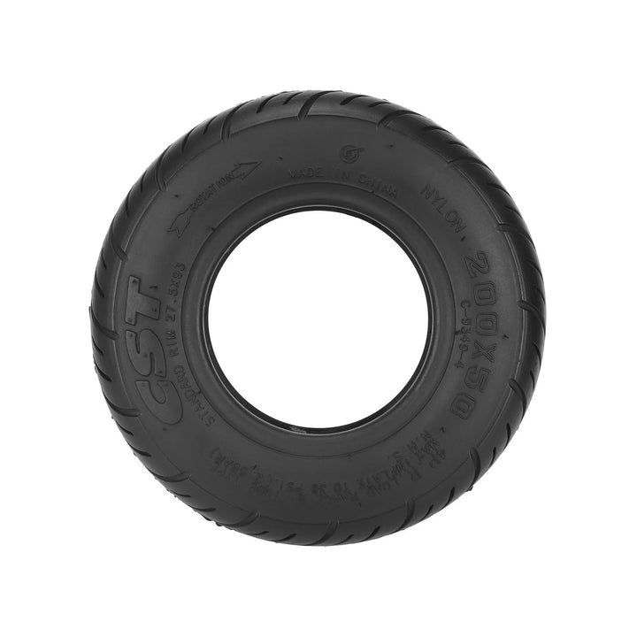 Angled view of CST 200×50 pneumatic electric scooter tyre