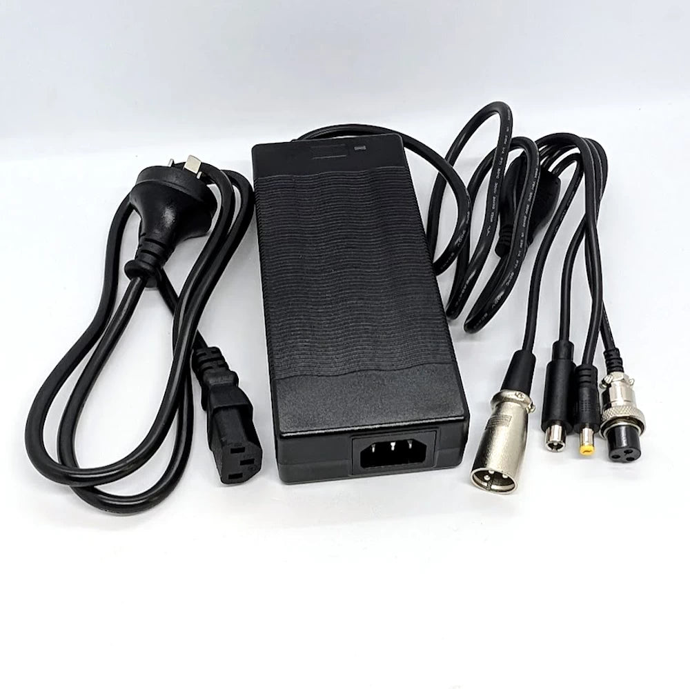 Universal 48V charger for electric scooters and e-bikes with four charging connectors