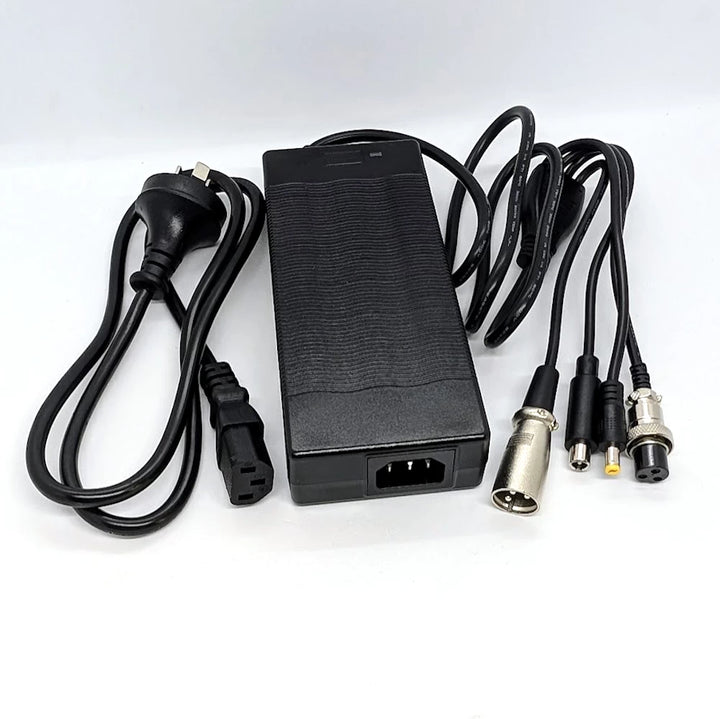 Universal 48V charger for electric scooters and e-bikes with four charging connectors