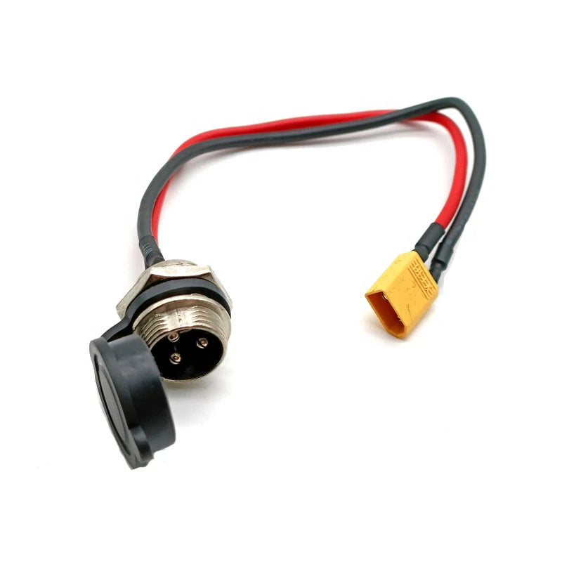 Universal 3-Pin Charging Port with GX-16 connector for electric scooters. Compatible with Bexly 8, 9, 10, 10X, Bandit, Raven, Blackhawk; VSETT 8, 9, 10+; ZERO 8, 9, 10, 8X, 10X, 11X; Speedual models - available at EcoMotion.com.au