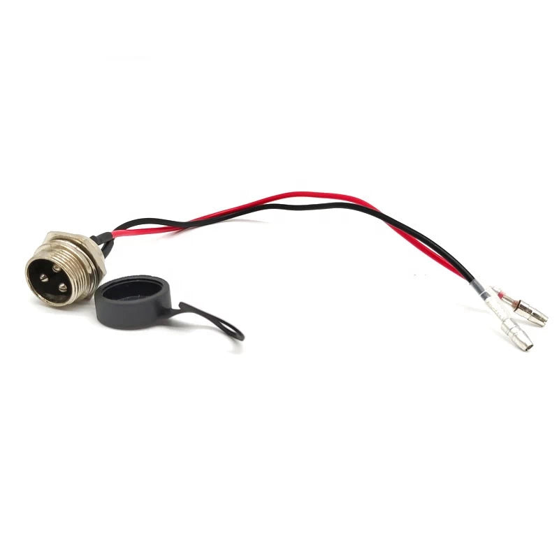Side view of Kugoo M4 Charging Port GX16 Connector with protective dust cap