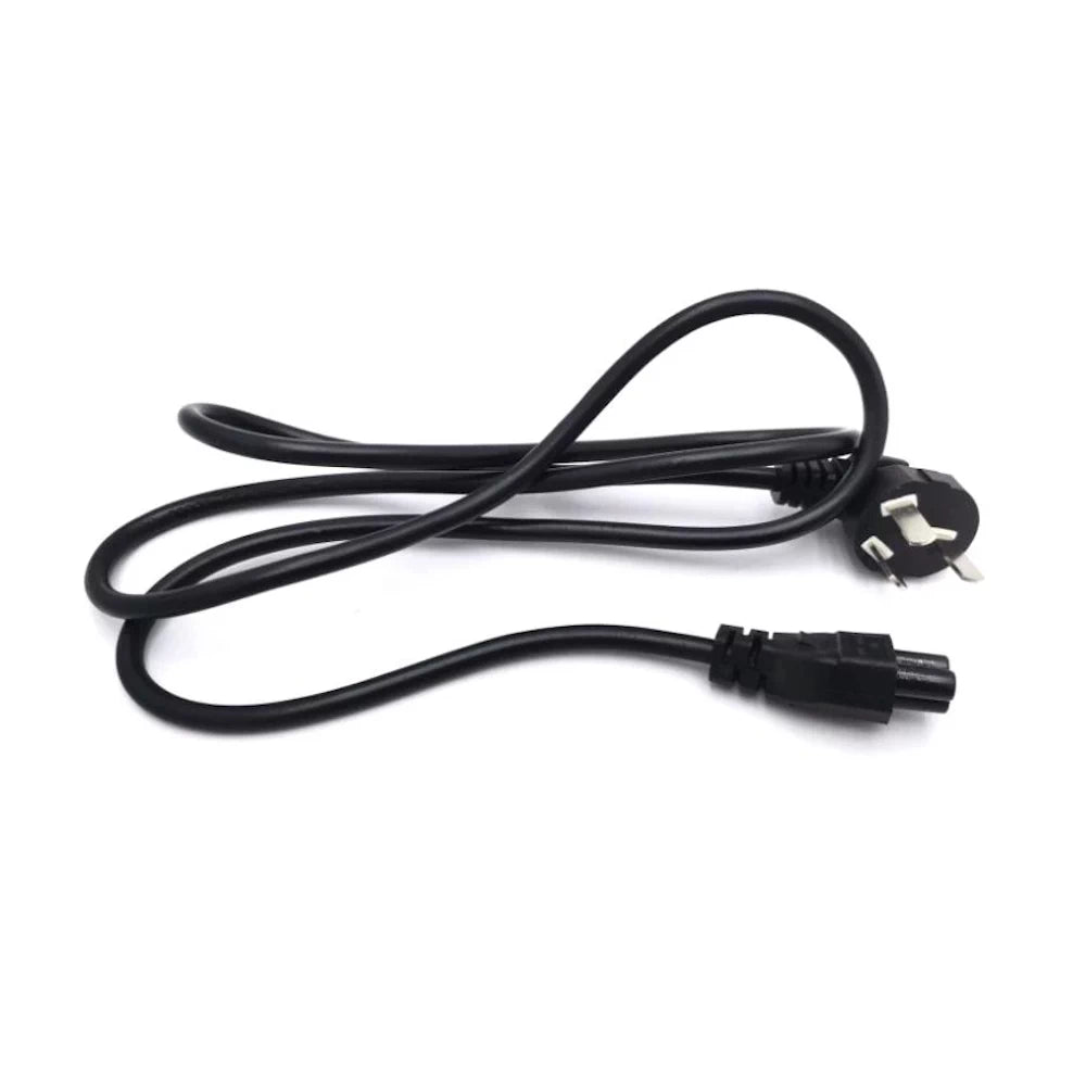 Unfolded 3-pin AC charging cable with Australian plug for Ninebot Max G30, F65, P65A, P100SE scooters, suitable for Segway Ninebot models - EcoMotion.com.au