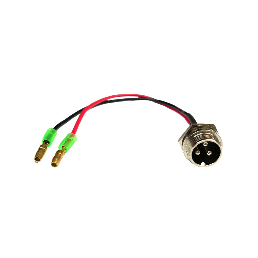 Replacement charging port with bullet connectors for EMOVE Cruiser 52V electric scooter, detailed connector and port view.