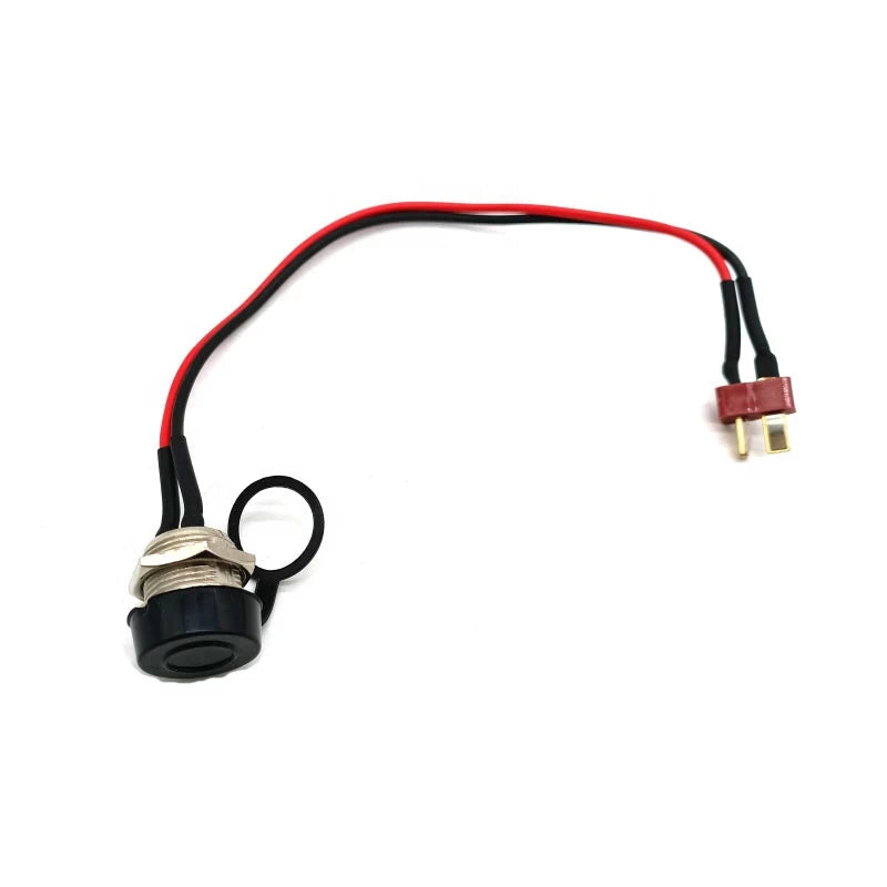 Alternative view of GX16 Replacement Charging Port with dust cap fitted.