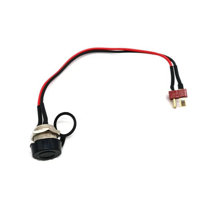 Alternative view of GX16 Replacement Charging Port with dust cap fitted.