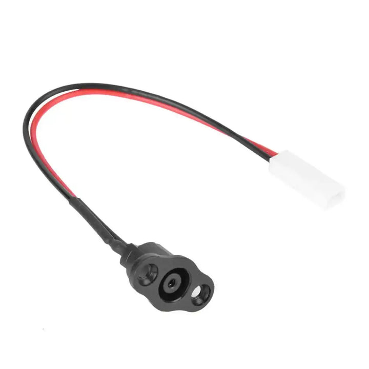 Rear view of Xiaomi M365 charging port showing 2-pin connector