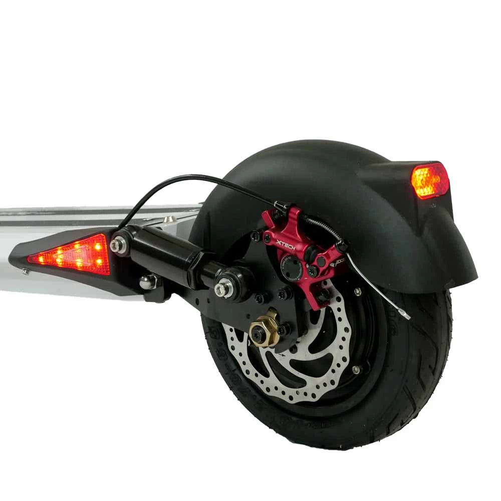 Rear disc brake of the EMOVE Cruiser S electric scooter, highlighting enhanced braking performance and safety.