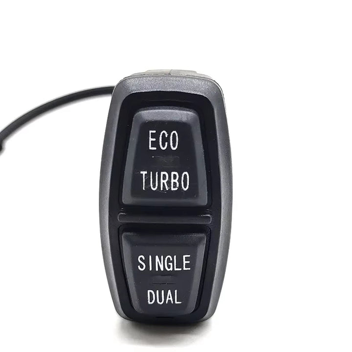 Front view of Kaabo ECO/TURBO and SINGLE/DUAL mode switch for electric scooters.