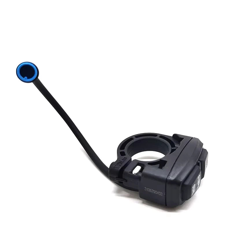 Side angle showing 4-pin waterproof Julet connector and handlebar mount.