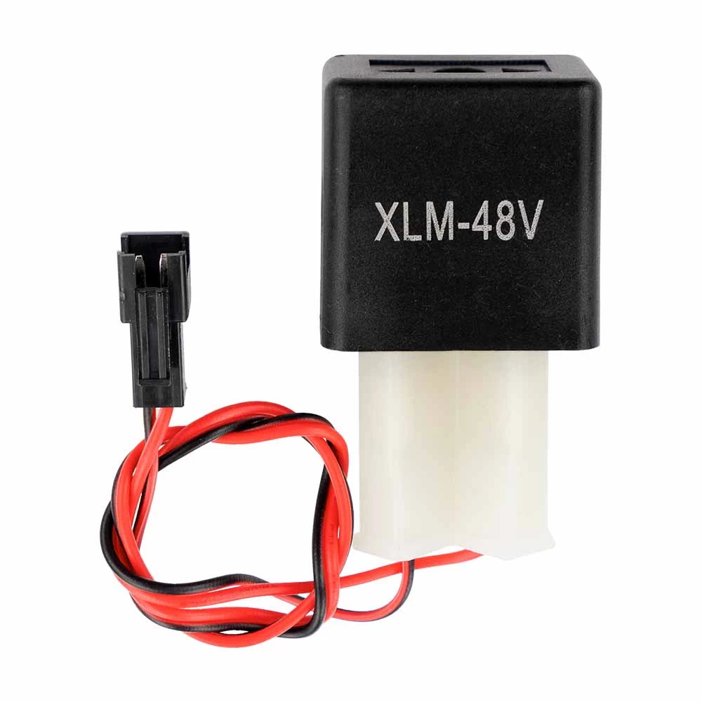 XLM-48V relay replacement part for EMOVE Cruiser and Cruiser S electric scooters, featuring red and black wiring for turn signal operation.