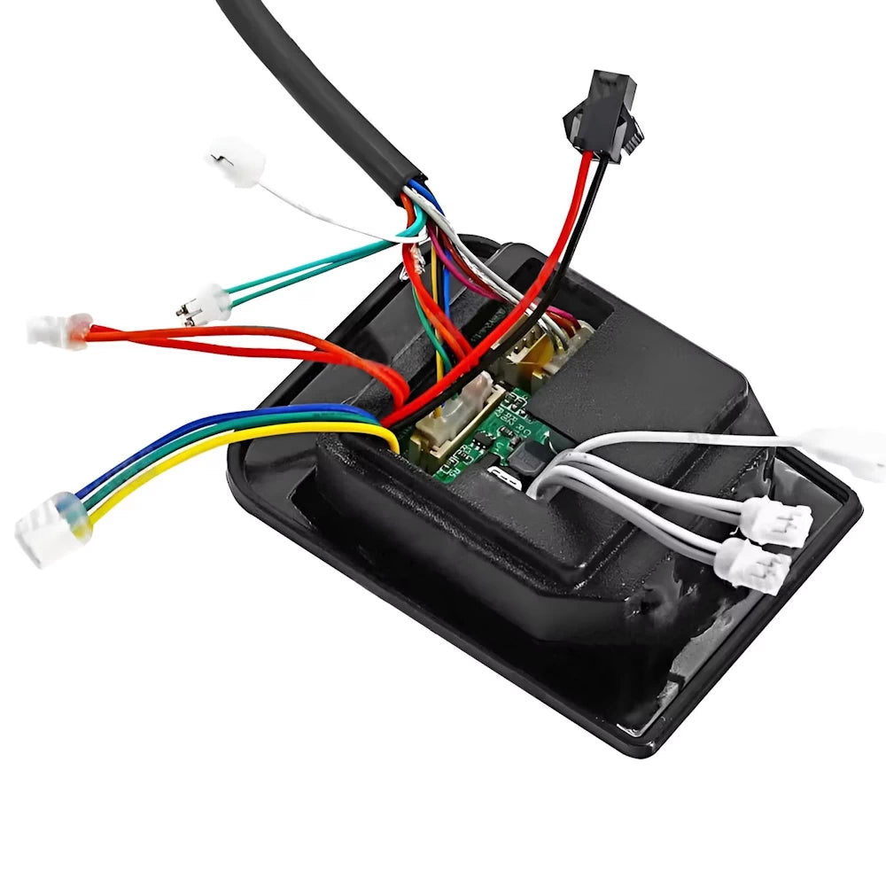 Rear view of EY2 display showing wiring loom and internal connectors