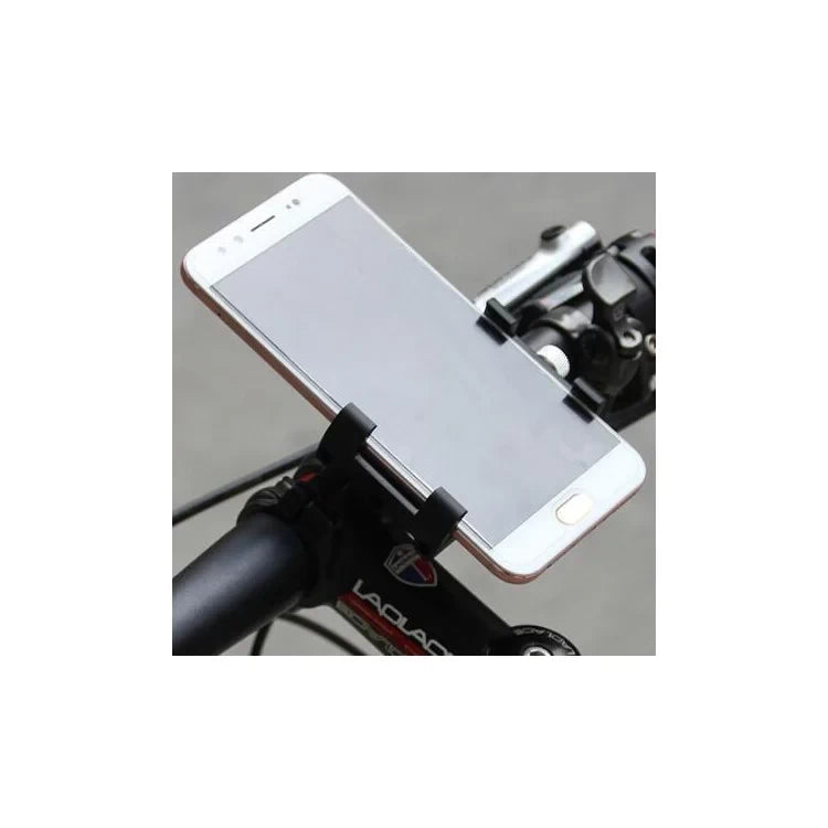 GUB Plus 3 securely holding a smartphone on a bicycle handlebar.