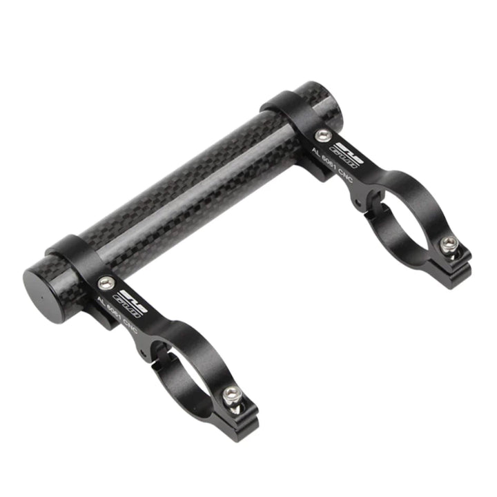 GUB carbon-fibre handlebar extender with dual mounting brackets, 130mm length.