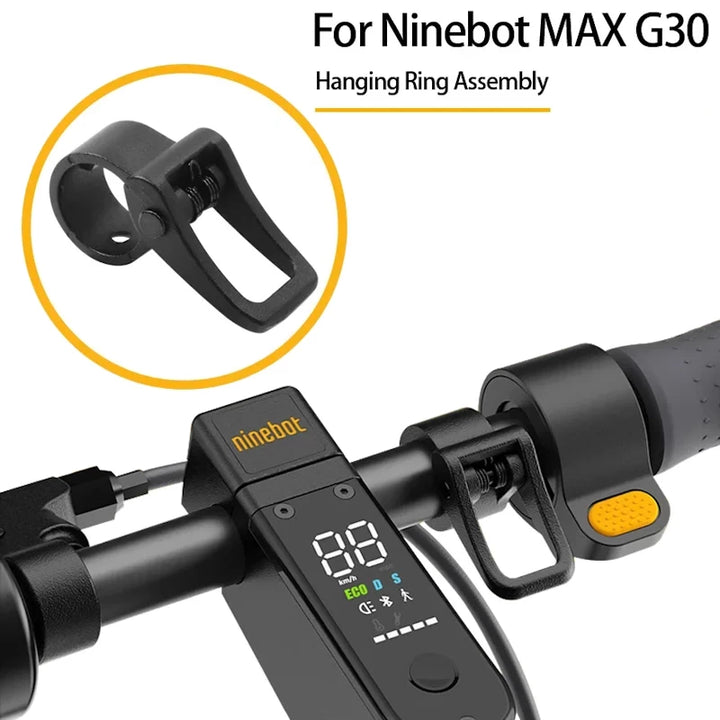Handlebar Hanging Ring for Ninebot MAX G30 installed near dashboard