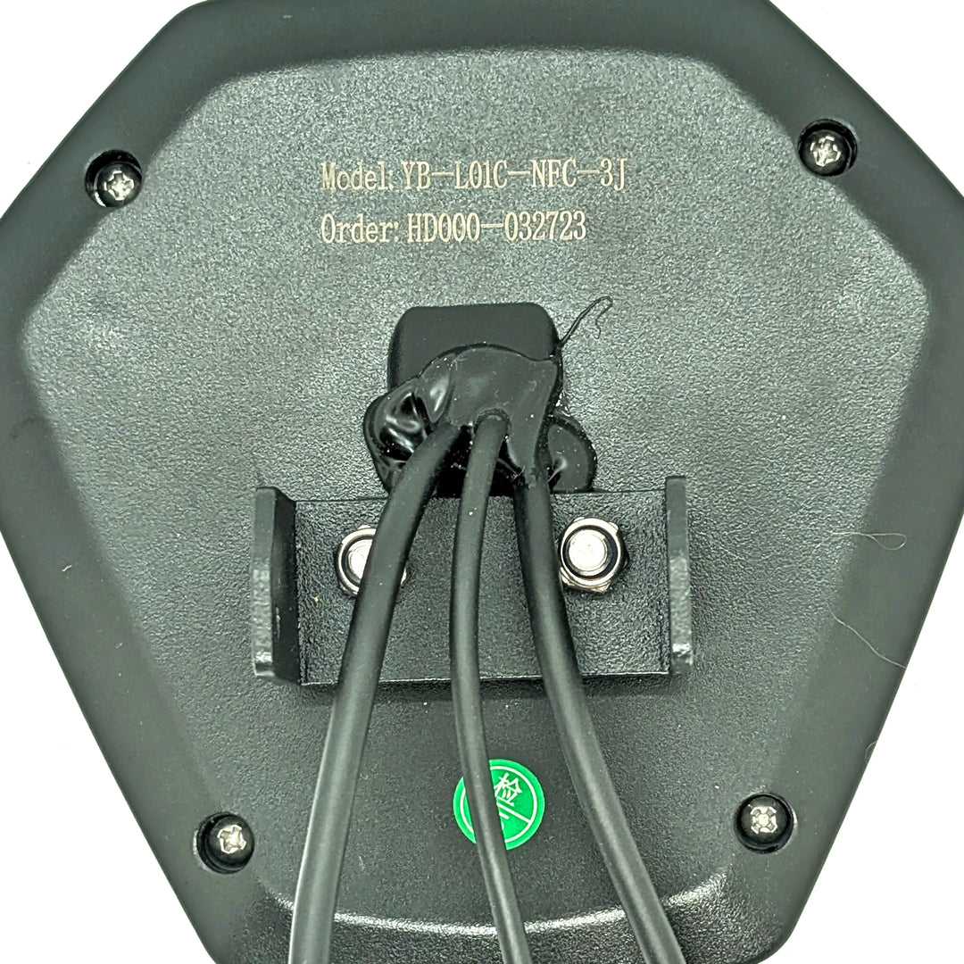 Close-up rear view of the Hex Display for Bexly Raven, showing the model: YB-L01C-NFC-3J