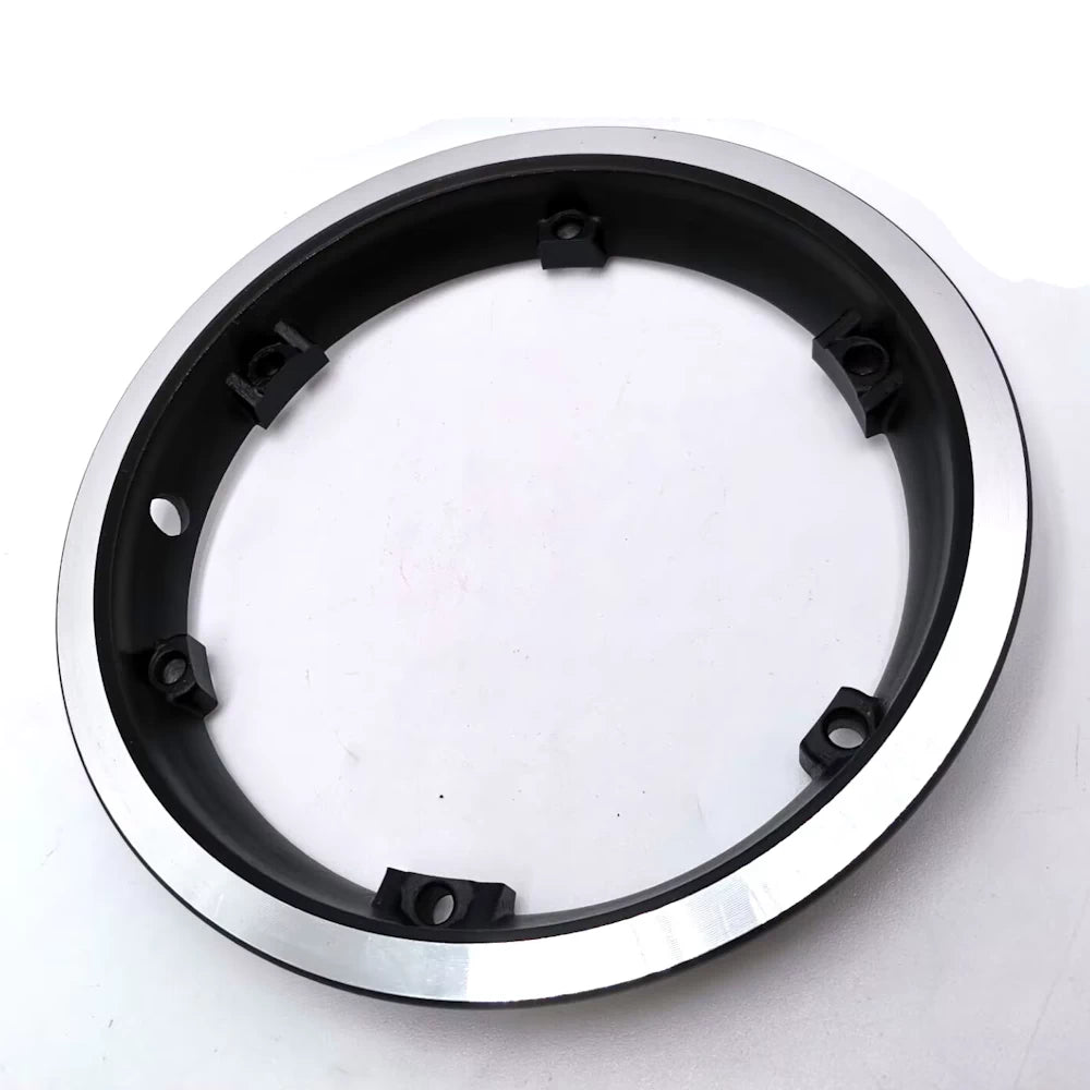 Angled side profile of original hub rim ring with visible bolt recesses.