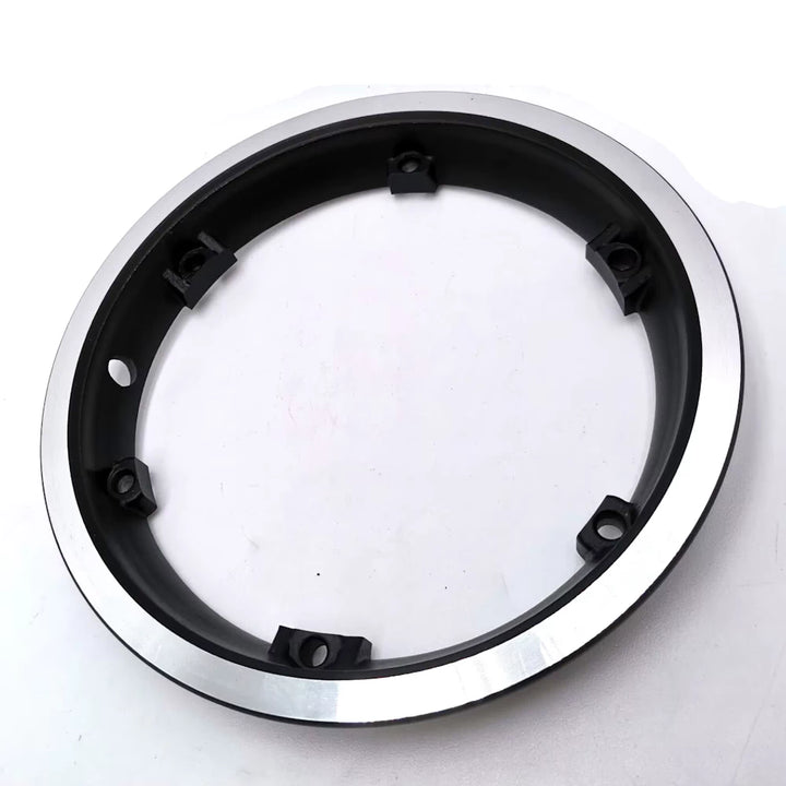 Angled side profile of original hub rim ring with visible bolt recesses.