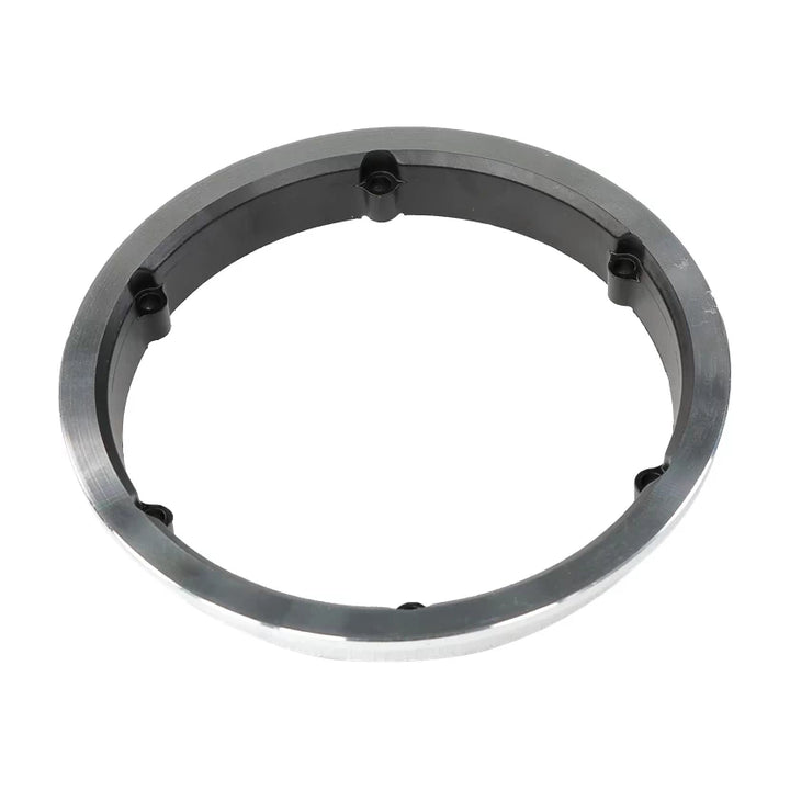 Top view of aluminium hub ring with 6 mounting points.