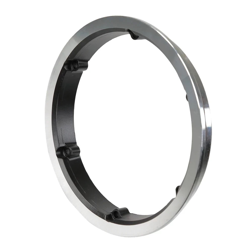 Side profile showing aluminium edge and black interior mount.