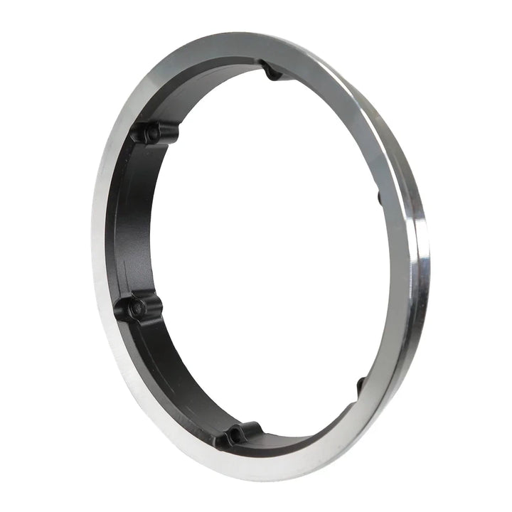 Side profile showing aluminium edge and black interior mount.