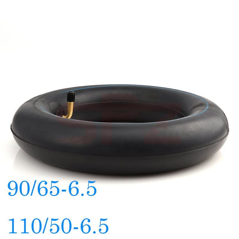 Side view of 11" Inner Tube (90/65-6.5, 110/50-6.5) constructed from extra thick butyl, for greater durability and puncture resistance.