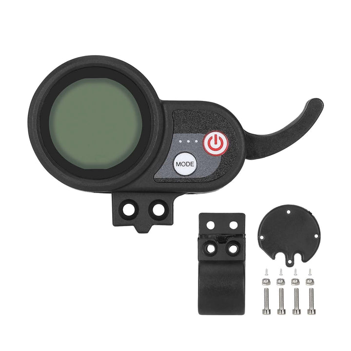 Front view of J&P 36-60V trigger throttle with mounting bracket and installation hardware