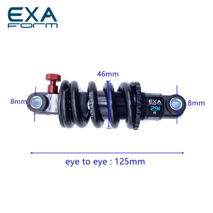 KS EXA Form 291R Shock 125mm Dimensions – Close-up of the KS EXA Form 291R with 125mm dimensions and detailed measurements.