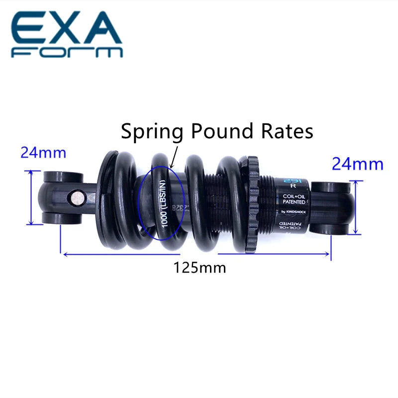 KS EXA Form 291R 1000lb Spring Option – Image of the 150mm KS EXA Form 291R shock with a spring rated at 1000 pounds.