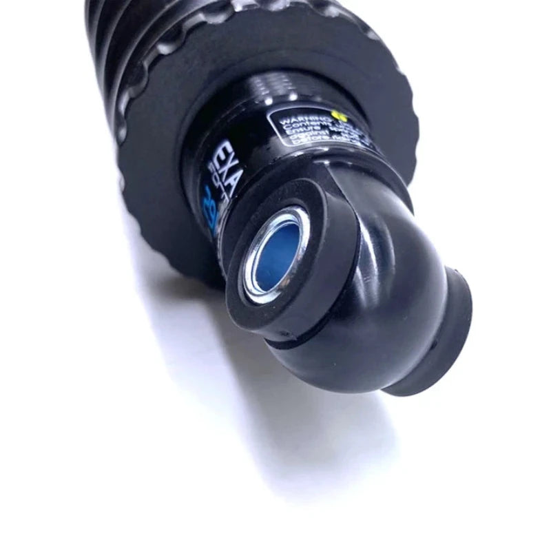 Top end view of the KS EXA Form 291R shock absorber with spherical bearing and CNC alloy finish, designed for optimal performance.