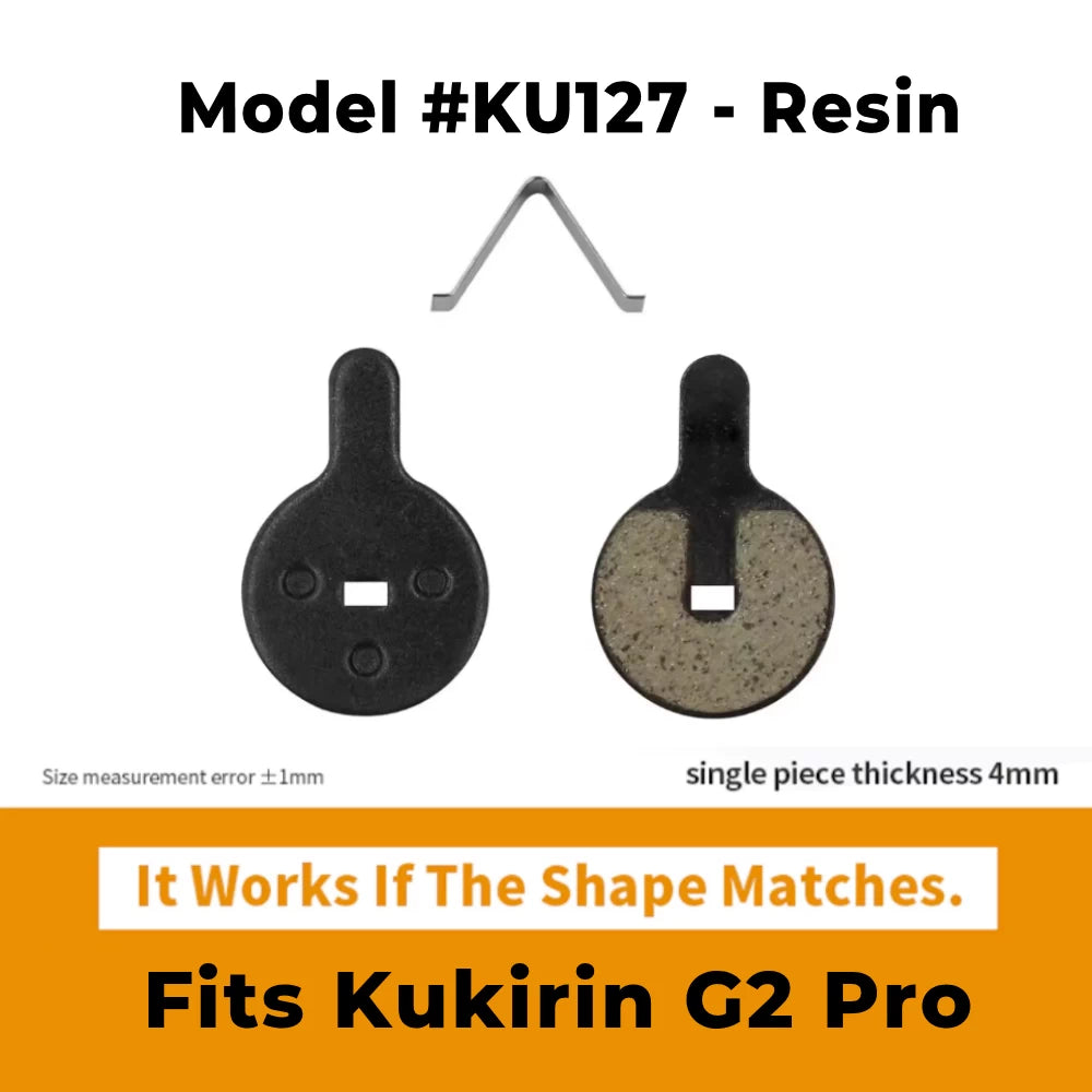 Model #KU127 Resin brake pads for Kukirin G2 Pro