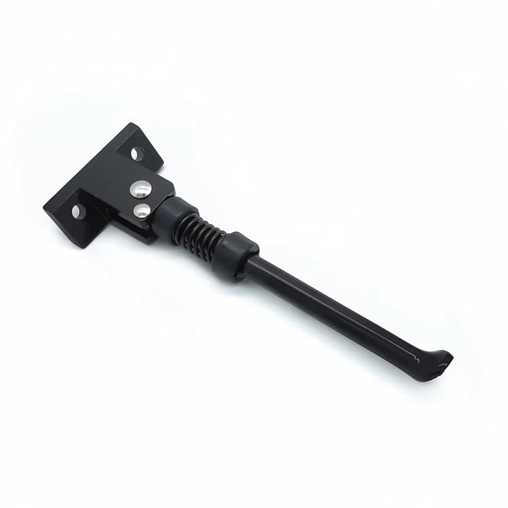 Original Kaabo Mantis kickstand replacement shown from angled view with spring-loaded folding mechanism and mounting bracket.