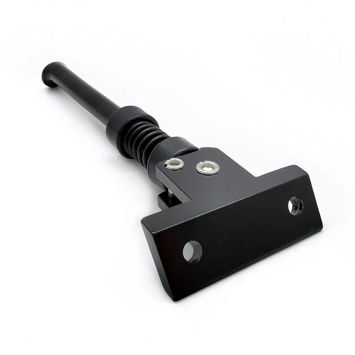 Genuine Kaabo OEM kickstand for Mantis 8 and Mantis 10 electric scooters showing mounting plate, spring mechanism and direct-fit bracket.