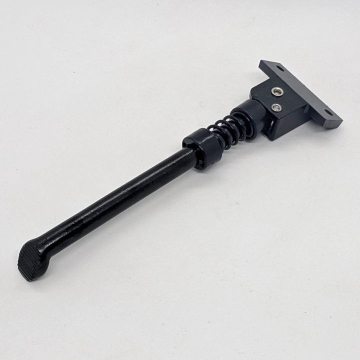 Angled, inside view of the OEM replacement kickstand for Bexly Raven, showing angled mounting plate for direct replacement.