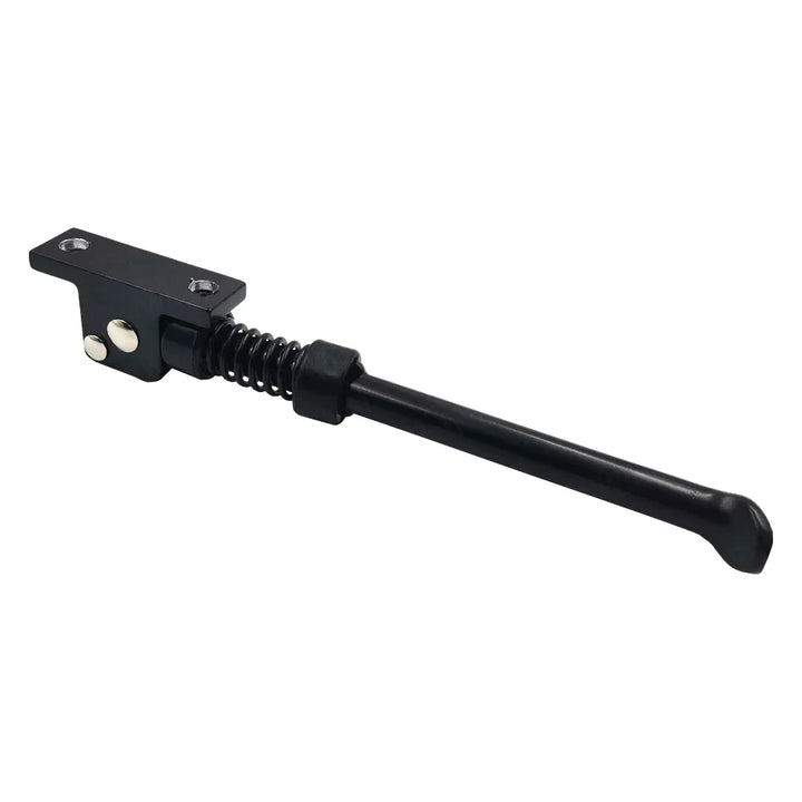 Top view of genuine Kaabo Mantis King GT kickstand displaying OEM mounting plate and folding arm assembly.