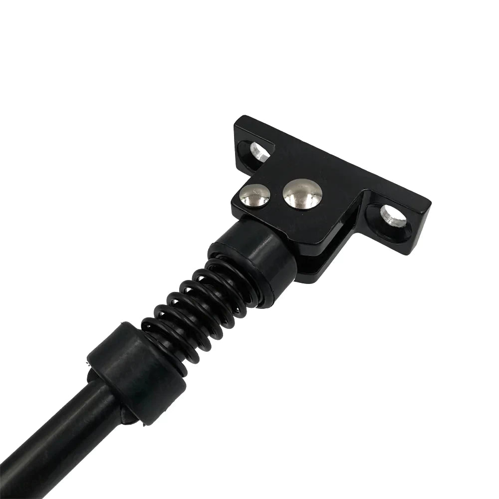 Genuine Kaabo Mantis King GT kickstand close-up showing OEM mounting plate, spring mechanism and heavy-duty steel construction.