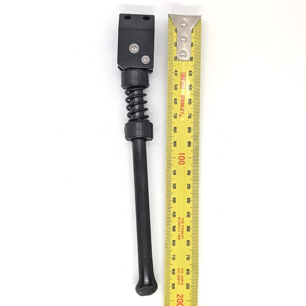 Backside angle of kickstand with measuring tape reference.