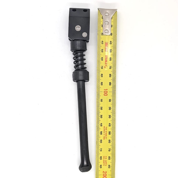 Backside angle of kickstand with measuring tape reference.