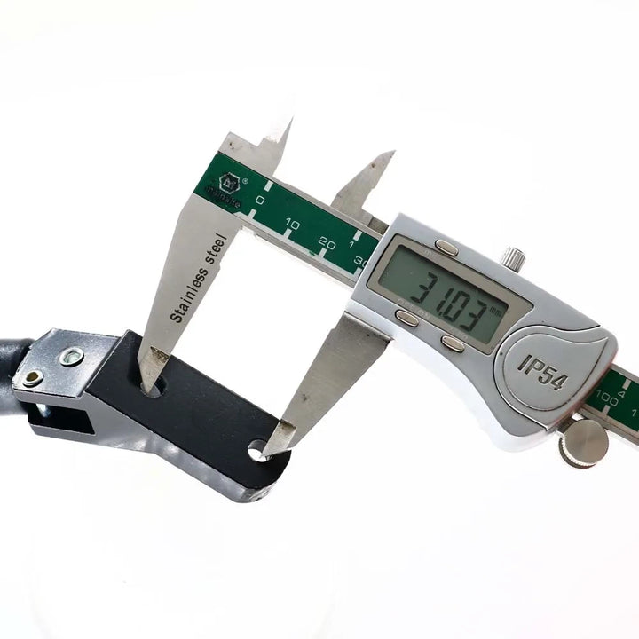 Mounting hole spacing measurement (31 mm) for Dualtron Ultra kickstand.