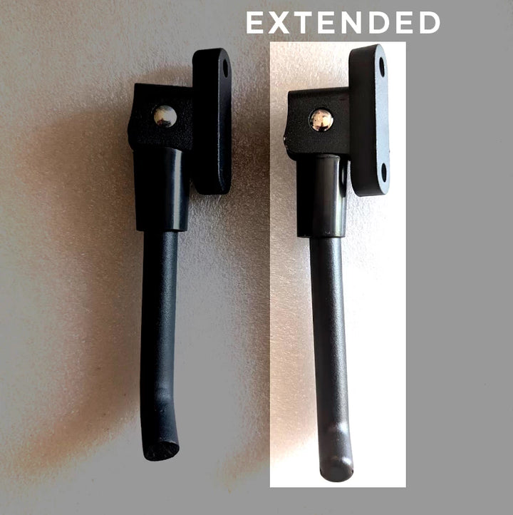 Side by side comparison of the Standard and Extended Kickstand options available for the  Xiaomi M365. The Extended option is highlighted